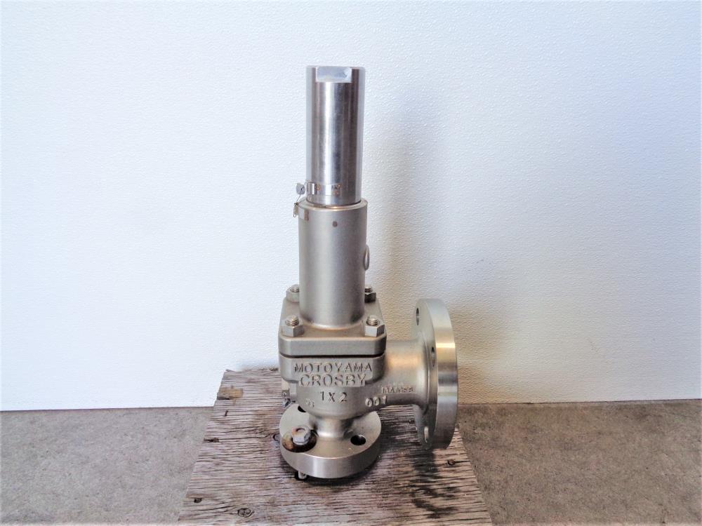 Motoyama Crosby 1"x2"  150# RF Flanged Safety Relief Valve, Stainless JNO-15S0-A